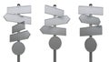 Multiple directional signposts isolated on white background Royalty Free Stock Photo
