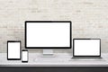 Multiple display devices for responsive web desing promotion Royalty Free Stock Photo