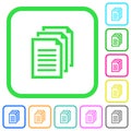 Multiple documents vivid colored flat icons icons Royalty Free Stock Photo