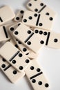Dominos falling on a white background Royalty Free Stock Photo