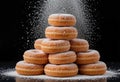 Multiple doughnuts stacked into a pyramid Royalty Free Stock Photo