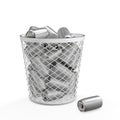 Empty can in trash can. ecology Concept Royalty Free Stock Photo