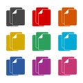 Multiple File Document icon or Logo Design Element, color set Royalty Free Stock Photo