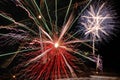 Multiple fireworks exploding Royalty Free Stock Photo