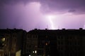 Multiple flashes of light and lightning. Lightning, electrical spark discharge in atmosphere that occurs during Royalty Free Stock Photo