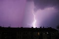 Multiple flashes of light and lightning. Lightning, electrical spark discharge in atmosphere that occurs during Royalty Free Stock Photo