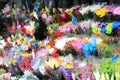 Multiple flowers at a market