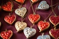 multiple heart-shaped lockets on a string Royalty Free Stock Photo