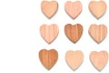 Multiple heart-shaped timber