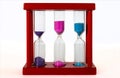 Multiple hourglass on white background Royalty Free Stock Photo