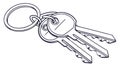 Multiple House Keys on a Ring Vector Icon for Security, vector design Generative AI Royalty Free Stock Photo