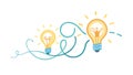 Multiple Ideas Lightbulbs: Creative Brainstorming Concept, vector design Generative AI Royalty Free Stock Photo