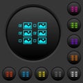 Multiple image selection with checkboxes dark push buttons with color icons