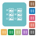 Multiple image selection with checkboxes rounded square flat icons Royalty Free Stock Photo