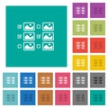 Multiple image selection with checkboxes square flat multi colored icons Royalty Free Stock Photo