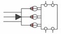 Multiple Input Output Block Diagram, System Flow Chart, vector design Generative AI Royalty Free Stock Photo