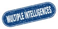 multiple intelligences sign. multiple intelligences grunge stamp.