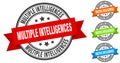 multiple intelligences stamp. round band sign set. label Royalty Free Stock Photo