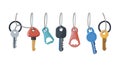 Multiple Keys on Ring Icon for Security Access, vector design Generative AI Royalty Free Stock Photo