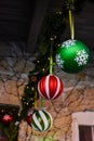 Multiple Large Hanging Christmas Ornaments