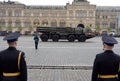 Multiple launch rocket system `Smerch` on red square during the military parade dedicated to the 74th anniversary of Victory in th Royalty Free Stock Photo