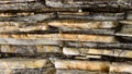 Multiple layers of different rock materials. Royalty Free Stock Photo
