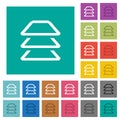 Multiple layers square flat multi colored icons