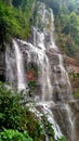 Watrefall in different level on the rocky slopes