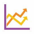Multiple Line Graph icon vector image. Royalty Free Stock Photo