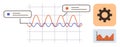 Data Analysis with Annotated Graphs and Gear Icon Representing Progress and Optimization Royalty Free Stock Photo