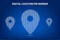 Multiple Location pin marker signage pixel style