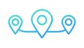 Multiple Location Pins Icon, GPS Geographic Points, vector design Generative AI Royalty Free Stock Photo