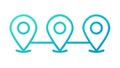 Multiple location pins, symbolizing points of interest and navigation, vector design Generative AI Royalty Free Stock Photo