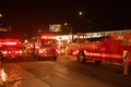 Multiple Los Angeles Fire Department fire trucks on Sunset Blvd.