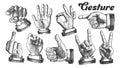 Multiple Male Caucasian Hand Gesture Set Vector