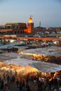 The famous night market in Marrakech, Morocco