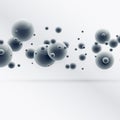 Multiple molecules floating in air background