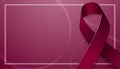 Multiple Myeloma Awareness Month concept. Banner template with burgundy ribbon. Vector illustration Royalty Free Stock Photo