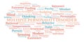 Multiple Personality Disorder typography word cloud create with the text only. Royalty Free Stock Photo