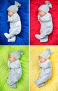 Multiple picture of a newborn child Royalty Free Stock Photo