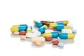 Multiple pills tablet, caplet, capsule. Medication for various disease Royalty Free Stock Photo