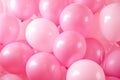 Multiple Pink and White Balloons Gracefully Floating Through, The phrase happy birthday is displayed on pink balloons, forming a