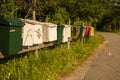 Multiple postboxes along a road