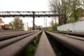 Multiple railway track switches , symbolic photo for decision, separation and leadership qualities