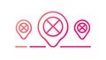 Multiple Removed Location Pins for Unavailable Spots, vector design Generative AI Royalty Free Stock Photo