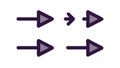 Multiple Right Arrows, Forward Movement Progress, vector design Generative AI Royalty Free Stock Photo