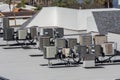 Multiple Rooftop Air Conditioning Units Royalty Free Stock Photo