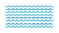 Multiple Rows of Blue Ocean Waves Element, vector design Generative AI Royalty Free Stock Photo