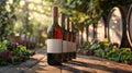 Multiple Rustic Wine Bottle Mockup Set with Blank Labels for Personalized Branding Royalty Free Stock Photo