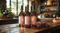Multiple Rustic Wine Bottle Mockup Set with Blank Labels for Personalized Branding Royalty Free Stock Photo
